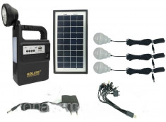 Panou solar kit fotovoltaic 3 becuri radio mp3 USB incarcare telefon GD8133 foto