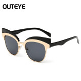 Ochelari Soare Fashion Dama - OUTEYE - CAT EYE - Protectie UV 100% - Model 9, Femei, Protectie UV 100%, Metal