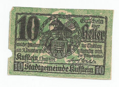 LL bancnota notgeld/ heller Austria 10 heller 1920 Kufftein foto