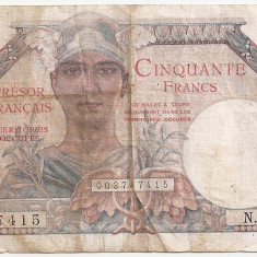 FRANTA 50 FRANCS TRESOR PUBLIC 1955 VF