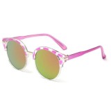 Ochelari Soare Dama Lentile Rotunde Cu Reflexie - Protectie UV 100% - Model 5, Femei, Protectie UV 100%, Plastic