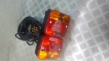 Set Lampi Stop Remorca cu Cablu 7.5m, 12V, Mufa 7 Pini, Lampa Pozitie, Semnalizare, Cablaj 2.5m, 2 Bucati, Becuri Incluse