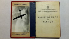 AVIATOR - AVIATIE - AERONAUTICA - BREVET DE PILOT DE PLANOR - CLUJ 1952 foto