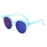 Ochelari Soare Dama Lentile Rotunde Cu Reflexie - Protectie UV 100% - Model 7, Femei, Protectie UV 100%, Plastic