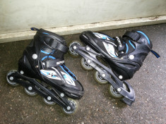 Role,rolere,inline skates,COOLMAX,roti din silicon,marime reglabila,34-37 foto