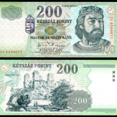 UNGARIA BANCNOTA DE 200 FORINT 2007 UNC REGELE KAROLY ROBERT NECIRCULATA