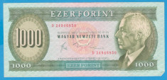 (7) BANCNOTA UNGARIA - 1.000 FORINT 1983 (10 NOIEMBRIE) - PORTRET BARTOK BELA foto