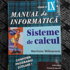 MANUAL DE INFORMATICA SISTEME DE CALCUL CLASA A IX A - MILOSESCU