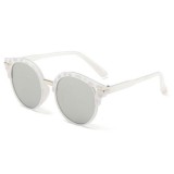 Ochelari Soare Dama Lentile Rotunde Cu Reflexie - Protectie UV 100% - Model 2, Femei, Protectie UV 100%, Plastic