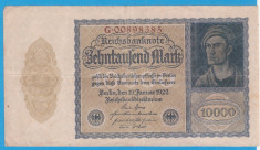 (3) BANCNOTA GERMANIA - 10.000 MARK 1922 (19 IANUARIE 1922) - VARIANTA MICA foto