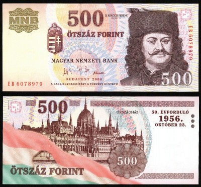 UNGARIA BANCNOTA DE 500 FORINT 2006 UNC JUBILIARA REVOLUTIA 1956 NECIRCULATA foto