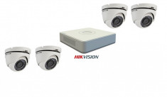 Kit supraveghere 4 camere interior, Hikvision, 720p, 1mp, ir20m foto