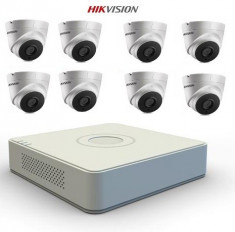 Kit supraveghere 8 camere interior Hikvision,720p, 1mp, ir40m foto