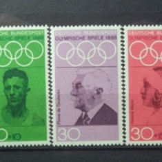 GERMANIA 1968 – PERSONALITATI OLIMPICE, serie MNH, VL1