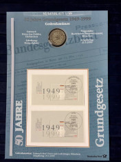 MONEDA ARGINT 10 DM NECIRCULATA + COLITA FILATELICA NUMISBLATT 1/1999 foto