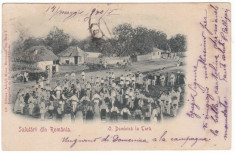 #2103- Romania, c.p. UPU circ. 1900: Folklor, O Duminica la tara , Muntenia? foto