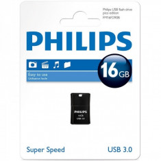 Stick memorie usb Philips 16 GB Pico Edition, FM16FD90B/10, USB 3.0, negru foto