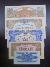 Set bancnote Romania 1944 - Comandamentul Armatei Rosii ( CAR ) RAR ! foto