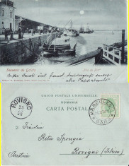 Galati- Portul- Vapoare- clasica, rara, 1898 foto