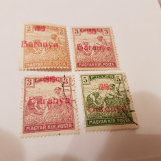 romania/emisiunea baranya 1919 supratipar/seceratori/4v.mixte