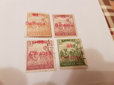 romania/emisiunea baranya 1919 supratipar/seceratori/4v.mixte foto