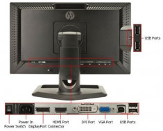 Monitor 22 inch LED, IPS,HP ZR2240w, Black &amp;amp;#038; Silver, Panou Grad B foto