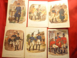 Set 7 ilustrate vechi- Istoria Postei in Germania, Necirculata, Printata