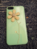 Husa Iphone 5/5s/5C model floare noua, Verde, iPhone 5C, Gel TPU