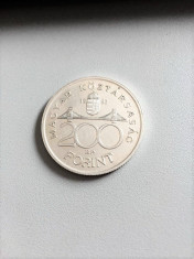 MONEDA ARGINT UNGARIA 200 FORINT 1992 foto