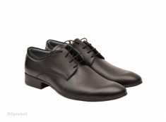 Pantofi barbati piele naturala negri casual-eleganti cod P76N - Editie de LUX foto