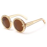 Ochelari De Soare Dama Design Unic cu Lentile Rotunde - Model 2, Femei, Protectie UV 100%, Plastic