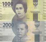 Bancnota Indonezia 1.000 si 2.000 Rupii 2016 - PNew UNC