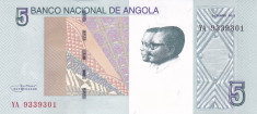 Bancnota Angola 5 Kwanzas 2012 - PNew UNC ( nu apare in catalog ) foto
