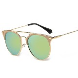 Ochelari De Soare Fashion Cu Lentile Rotunde - Protectie UV 100% - Model 6, Femei, Protectie UV 100%, Metal