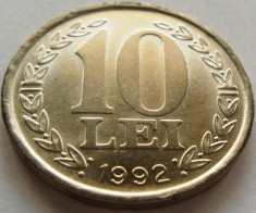 Moneda 10 LEI - ROMANIA, anul 1992 *cod 5004 XF + BAVURA foto