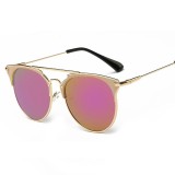 Ochelari De Soare Fashion Cu Lentile Rotunde - Protectie UV 100% - Model 1, Femei, Protectie UV 100%, Metal