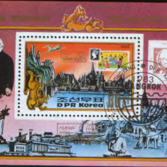 Korea de Nord - Filatelie 1983- Expozitia filatelica Bangkok - Colitza stamp.