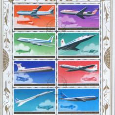 Korea de Nord - Avioane de transport pasageri 1978 - Bloc stampilat