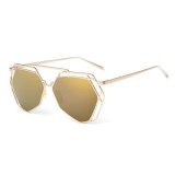 Ochelari De Soare Futuristi Design Cu Reflexie Si Rama Metalica - Model 1, Femei, Protectie UV 100%, Metal