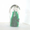 Statueta cristal sommerso - Zanetti, Murano, verde smarald, hand made - Bufnita