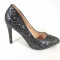 Pantofi dama negri eleganti stiletto cu sclipici marime 36+CADOU