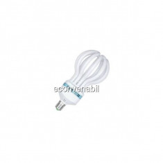 Bec Economic tip Bulb Floare Lotus Lumina Alba Rece E27 125W foto