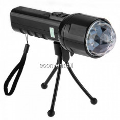 Lanterna LED 3W cu Functie Lumini Disco RGB 3W si Tripod W510 foto