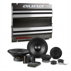 Auna CS Comp-8 auto Hi-Fi set 2 canale set de difuzoare amplificator &amp;amp; amplificator de putere 2 canale foto