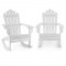 Blumfeldt Rushmore, alb, set de 2 scaune de gradina, Adirondack, 71X95X105 cm