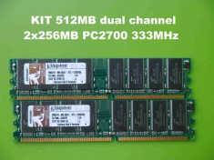 Memorie RAM PC DDR1 512MB KIT (2x256MB) PC2700 333MHz Kingston foto