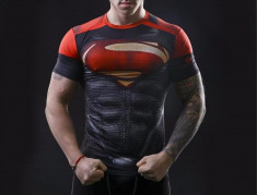 Tricou Fitness Superman Black-Red COD: SPR-short *** NEW COLLECTION ** foto