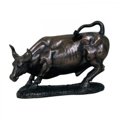 Statueta rasina si bronz &amp;quot;Taurul de pe Wall Street&amp;quot; foto