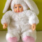 Papusa / papusica bebelus in costum de iepuras alb, marca Anne Geddes, 23cm