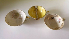 Lot 3 cesti mici de ceai, de colectie, Bavaria / handmade, portelan fin foto